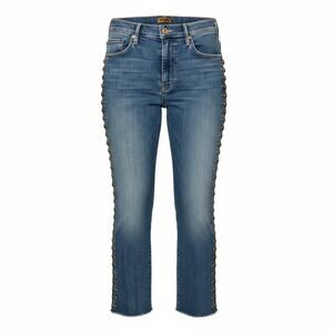 MOTHER Insider Crop Step Fray Bootcut Rough Stud Sz 27